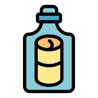 Message in a bottle delivering important information on paper scroll vector