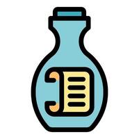 Message in a bottle delivering important information icon vector