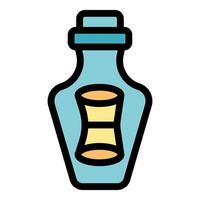 Message in a bottle with cork representing communication and secrets vector
