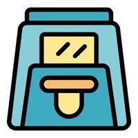 Modern toaster heating slices of bread for breakfast vector