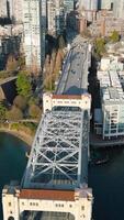Stunning aerial view on downtown of Vancouver, Granville bridge and False Creek video