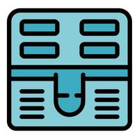 Blue online shop website interface with menu and tabs vector