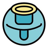 Modern round humidifier diffusing water vapor icon vector