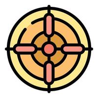 Aiming concept with crosshair focusing on target center vector