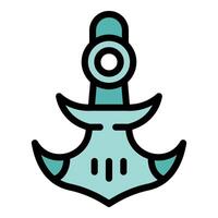 Big ship anchor with round element in trendy style vector