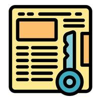 Key performance indicator document with key representing concept of business success measurement vector