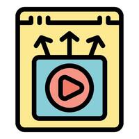 Website page showing increasing video views icon vector