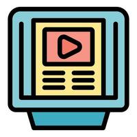 Video player interface showing play button and timeline vector