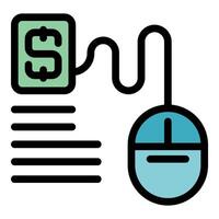 Computer mouse connected to online bank account for internet banking vector