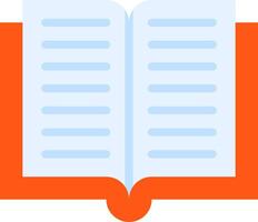 An open book with a white page on an orange background vector