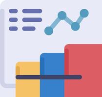 A graph chart with a bar chart and a line vector
