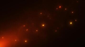 Sparkling sparks and smoke flying from the fire. Abstract animation. video