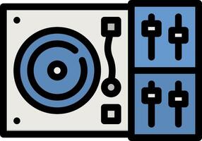A dj mixer with a turntable on top vector