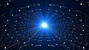 An abstract portal of particles. Digital data flow. Technological background. Abstract animation. video