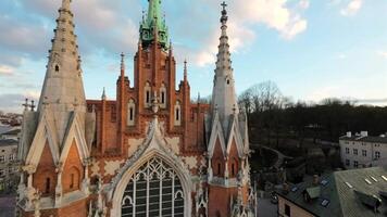 Agile flight around St. Joseph's Church and over Podgorski Square in Cracow video