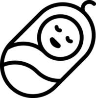 A black and white image of a baby in a pod vector
