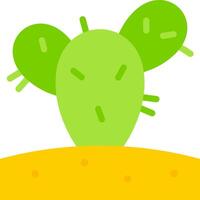 A cactus with two green leaves on top of a yellow background vector
