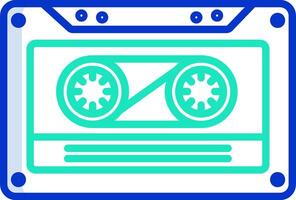 A cassette player icon with a blue background vector