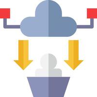 A cloud with two arrows pointing to it vector