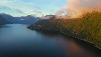 Aerial View on Sea to Sky Highway, Howe Sound and fjords video