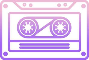 A cassette player icon with a purple and pink background vector