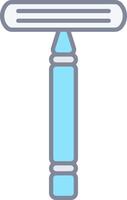 A razor with a blue handle on a white background vector