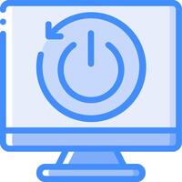 A computer monitor with a power button icon vector