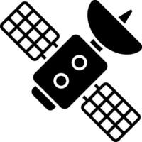 A satellite with a satellite dish on top vector