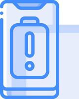 A smartphone with a battery icon on it vector