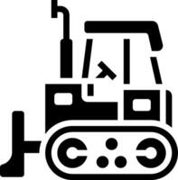 A black and white image of a bulldozer vector