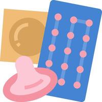 A condom and a pacifier are shown vector