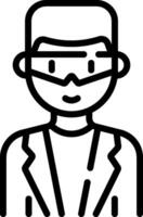 A man in a suit and glasses icon vector
