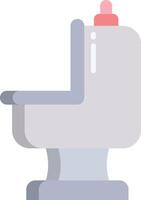 A toilet with a lid on top and a red button vector