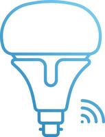 A light bulb with a wireless signal icon vector