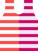 A red and white striped bag with a pink stripe vector