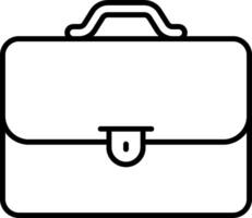 A black and white illustration of a briefcase vector