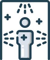 A person holding a flashlight and a cross vector