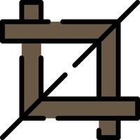 A square with a wooden frame and a line through it vector