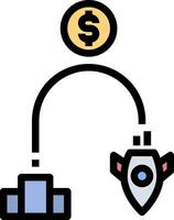 A cartoon image of a rocket with a dollar sign on it vector