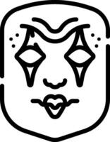 A black and white drawing of a clown face vector