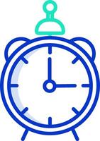 A clock with a blue and green light on top vector