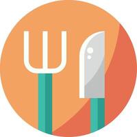 A flat icon of a fork and knife vector