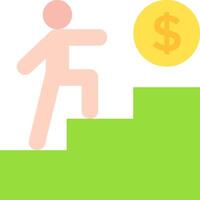 A man climbing up a hill with a dollar sign vector