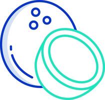 A bowling ball and a bowling pin vector