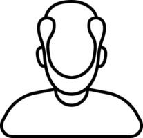 A man with a beard is shown in a line drawing vector
