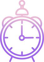 A clock icon with a purple background vector