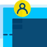 A user profile icon on a blue background vector