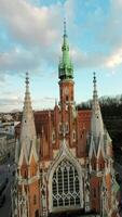 Agile flight around St. Joseph's Church and over Podgorski Square in Cracow video
