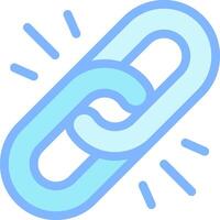 A blue link icon with a light blue background vector