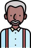 An old man with a mustache and suspenders vector